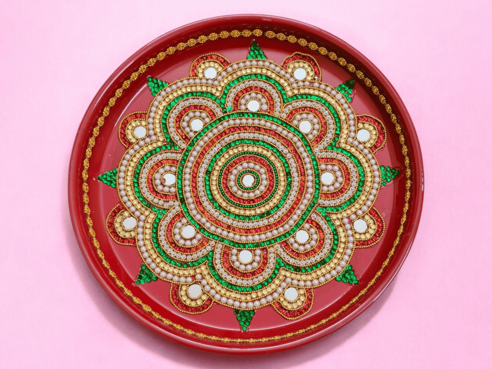 Decorated steel thali